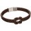 Mon-bijou - D5152 - Bracelet cuir marron en acier inoxydable