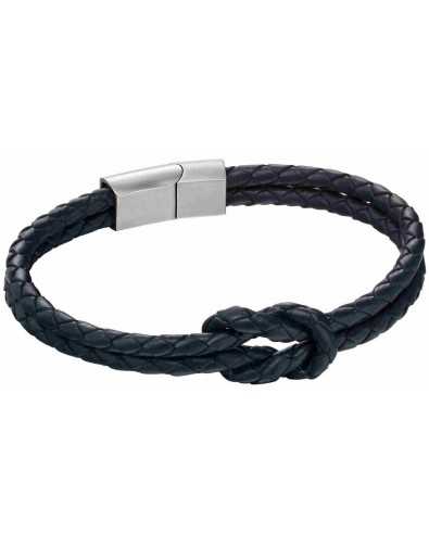 Bracelet cuir véritable en acier inoxydable