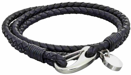 Mon-bijou - D5274 - Bracelet cuir en acier inoxydable