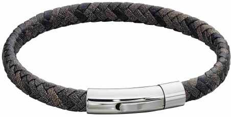 Mon-bijou - D5276 - Bracelet cuir en acier inoxydable