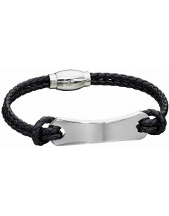 Mon-bijou - D5277 - Bracelet cuir en acier inoxydable