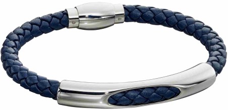 Mon-bijou - D5279 - Bracelet cuir en acier inoxydable