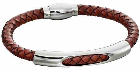 Mon-bijou - D5280 - Bracelet cuir en acier inoxydable