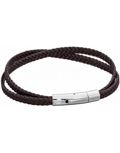 Mon-bijou - D5281 - Bracelet cuir en acier inoxydable