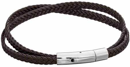 Mon-bijou - D5281 - Bracelet cuir en acier inoxydable