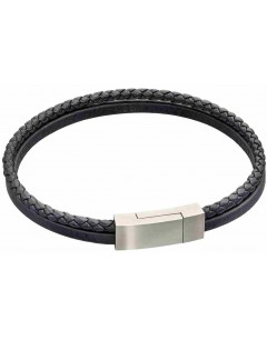 Mon-bijou - D5321 - Bracelet cuir en acier inoxydable