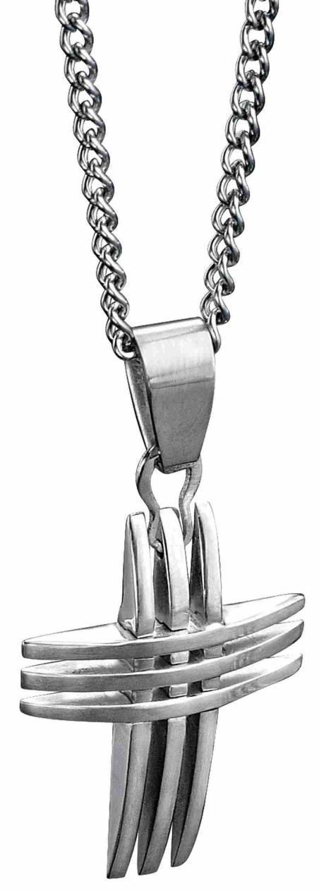 Mon-bijou - D2563 - Collier croix en acier inoxydable