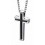 Collier croix onyx en acier inoxydable