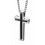 Mn-bijou - D3006 - Collier croix onyx en acier inoxydable