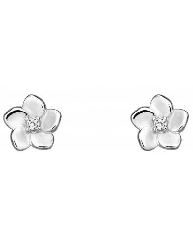 Boucle d'oreille originale fleur en argent 925