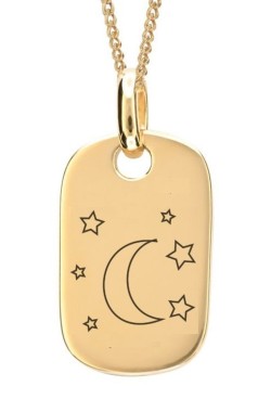 Mon-bijou - D5101c - Collier étoile lune plaqué or 18 carats en argent 925