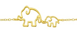 Mon-bijou - FF42048 - Bracelet éléphants plaqué Or en argent 925/1000