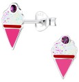 Boucle d'oreille glace en argent 925