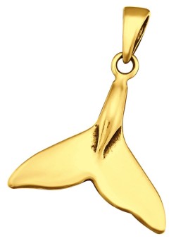 Mon-bijou - FF42125 - Collier nageoire de dauphin plaqué Or en argent 925/1000