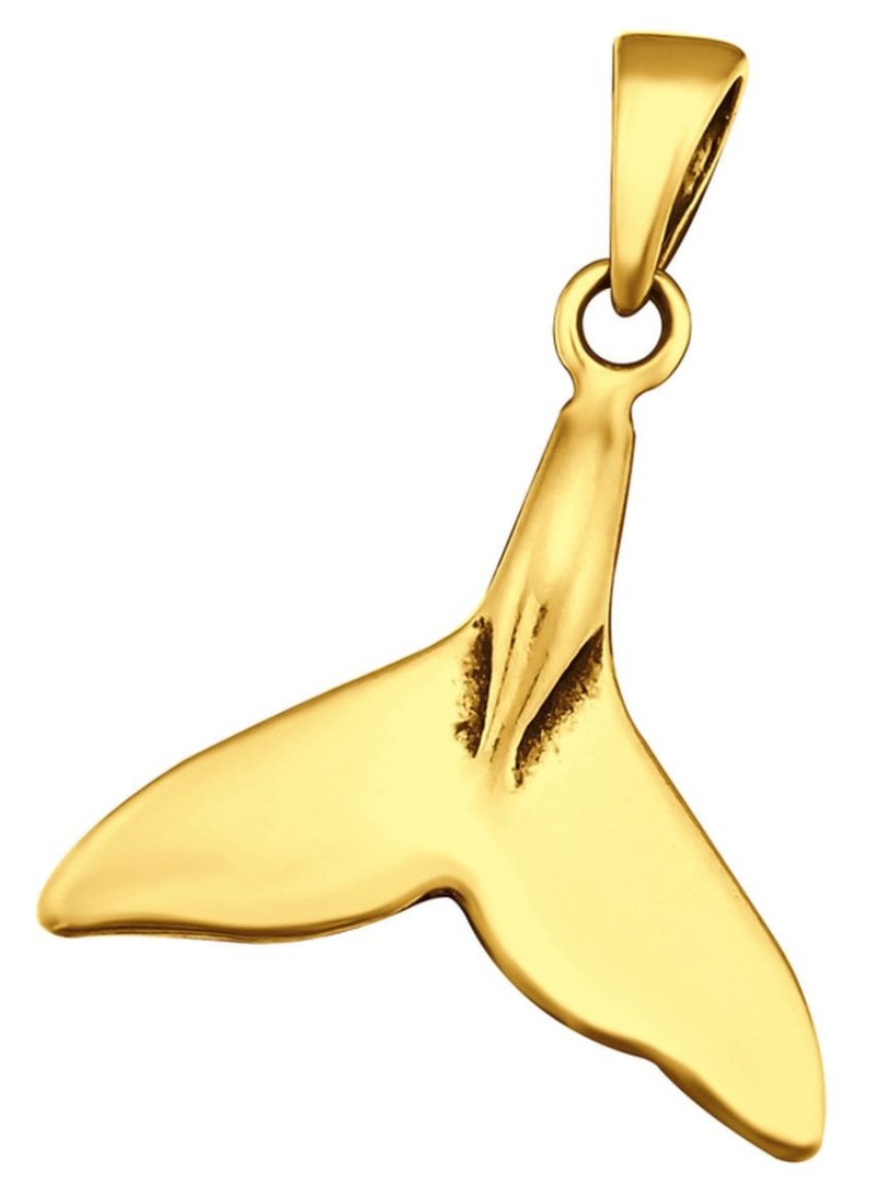 Mon-bijou - FF42125 - Collier nageoire de dauphin plaqué Or en argent 925/1000