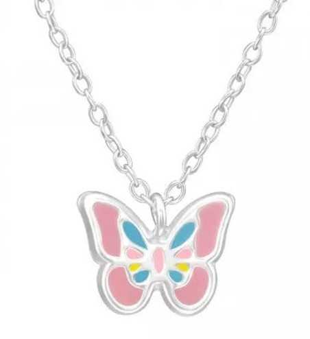 Collier papillon en argent