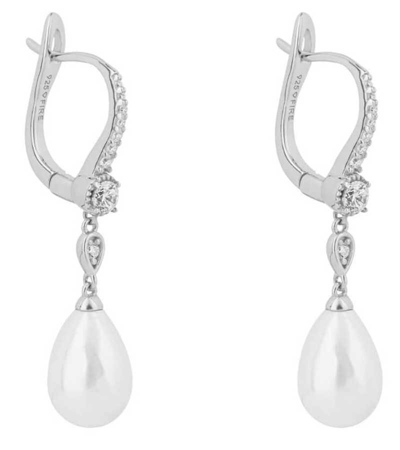 Boucle d'oreille perle classe en argent 925