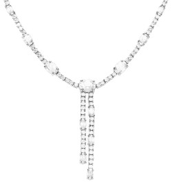 Collier de soirée zirconium ovales et rondes en argent 925