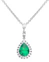 Collier zirconium verte et transparente en argent 925