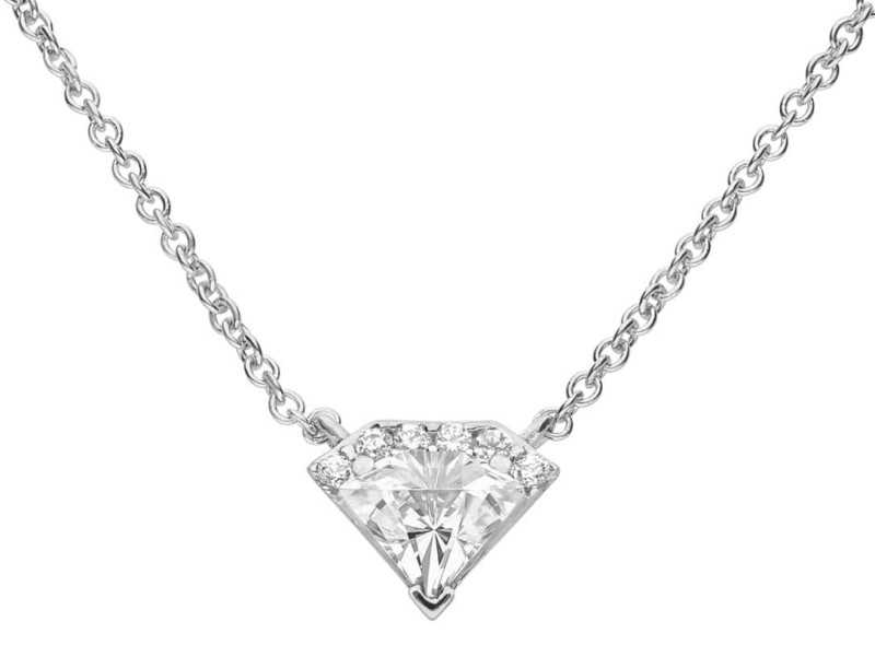 Collier zirconium forme diamant en argent 925