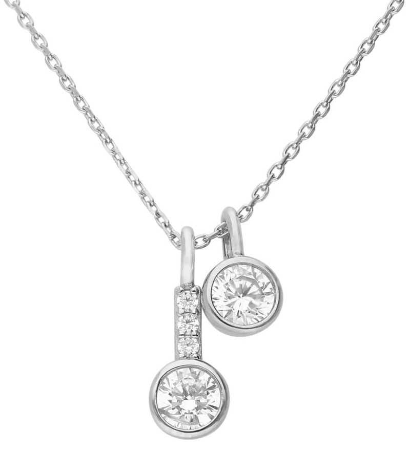 Collier double goutte zirconium en argent 925