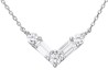 Collier forme V zirconium en argent 925