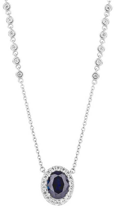 Collier zirconium couleur saphir en argent 925