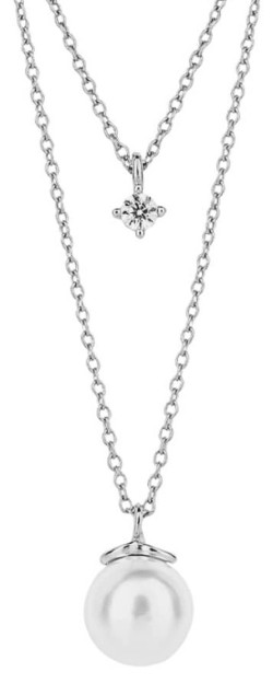 Collier perle et zirconium...