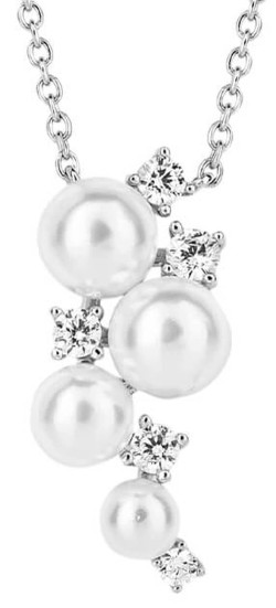 Mon-bijou - D4500c - Collier perle et zirconium en argent 925/1000
