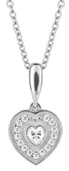 Collier zirconium coeur en argent 925