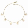 Mon-bijou - D508 - Bracelet fleurs et cœurs en Or 375/1000