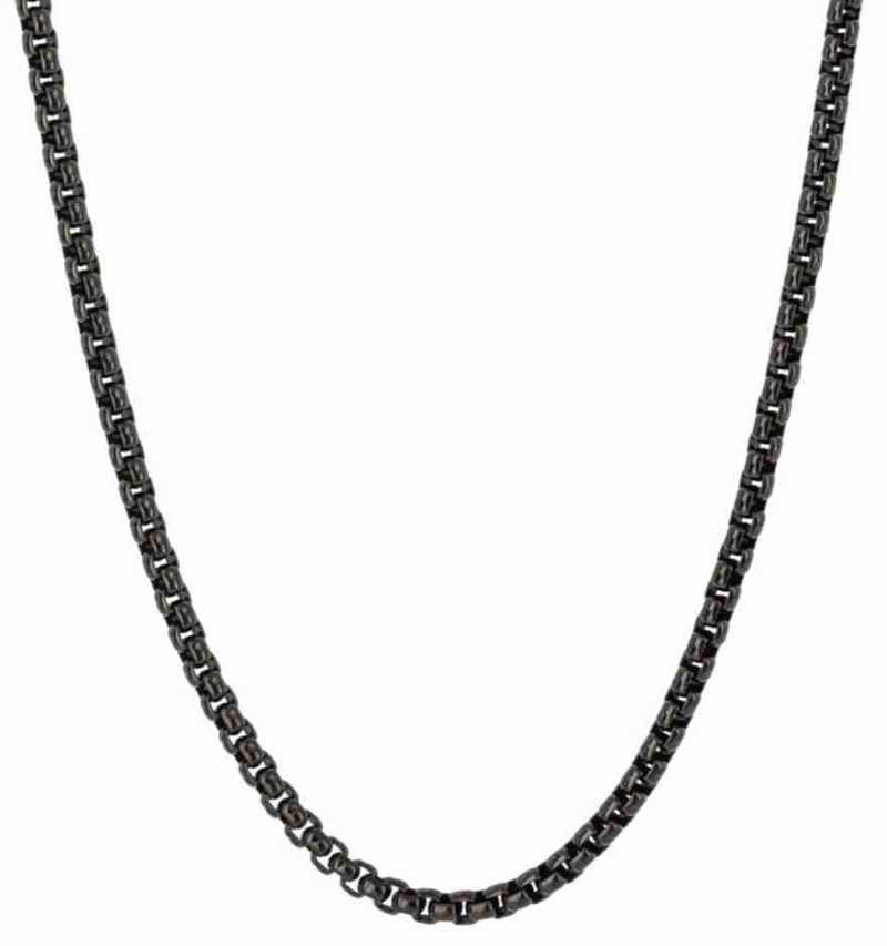 Collier plaqué ionique noir en acier inoxydable