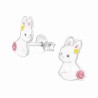 Boucle d'oreille petit lapin en argent 925