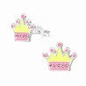 Boucle d'oreille couronne de princesse en argent 925