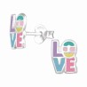 Boucle d'oreille Love en argent 925