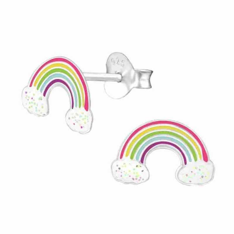 Boucle d'oreille arc en ciel en argent 925