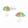 Mon-bijou - H40330 - Boucle d'oreille parapluie arc en ciel en argent 925