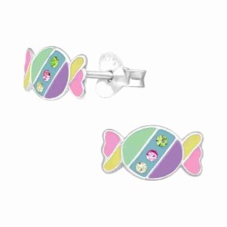 Boucle d'oreille bonbon en argent 925