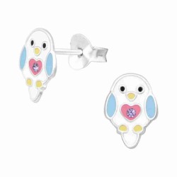 Mon-bijou - H40520 - Boucle d'oreille cœur de petit oiseau en argent 925