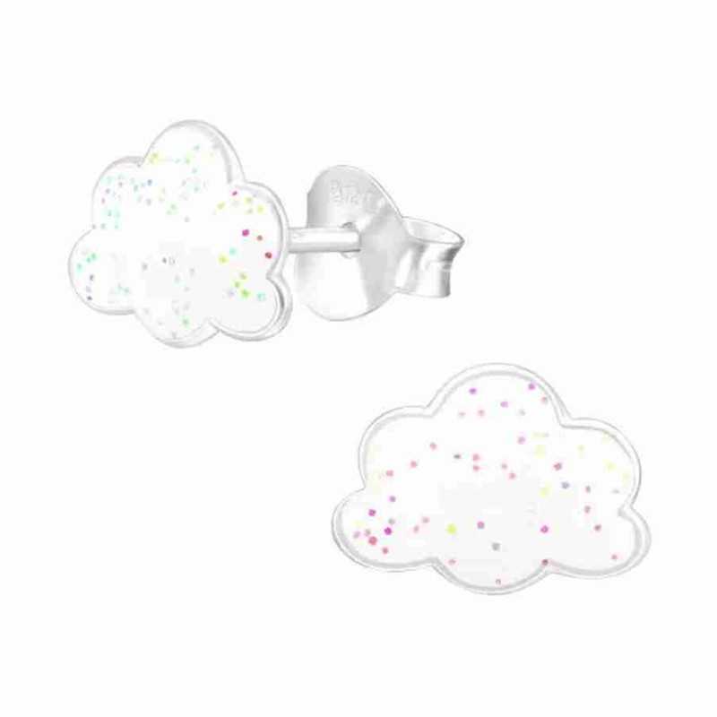 Boucle d'oreille nuage en argent 925