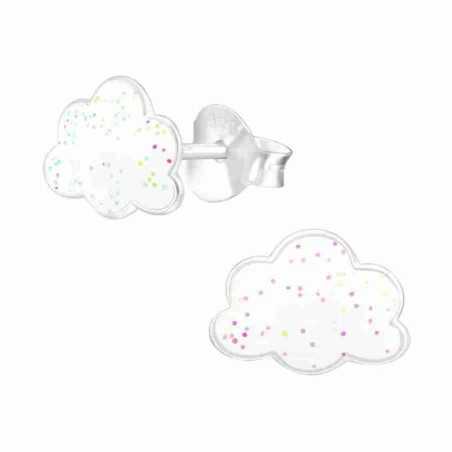 Boucle d'oreille nuage en argent