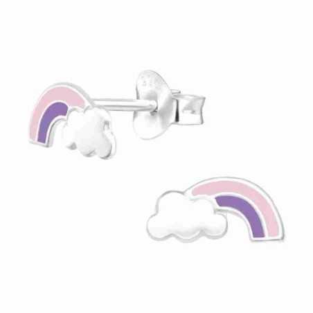 Boucle d'oreille arc en ciel en argent