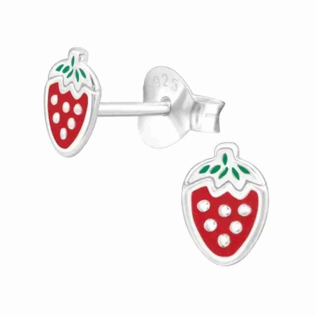Mon-bijou - H43202 - Boucle d'oreille fraise en argent 925