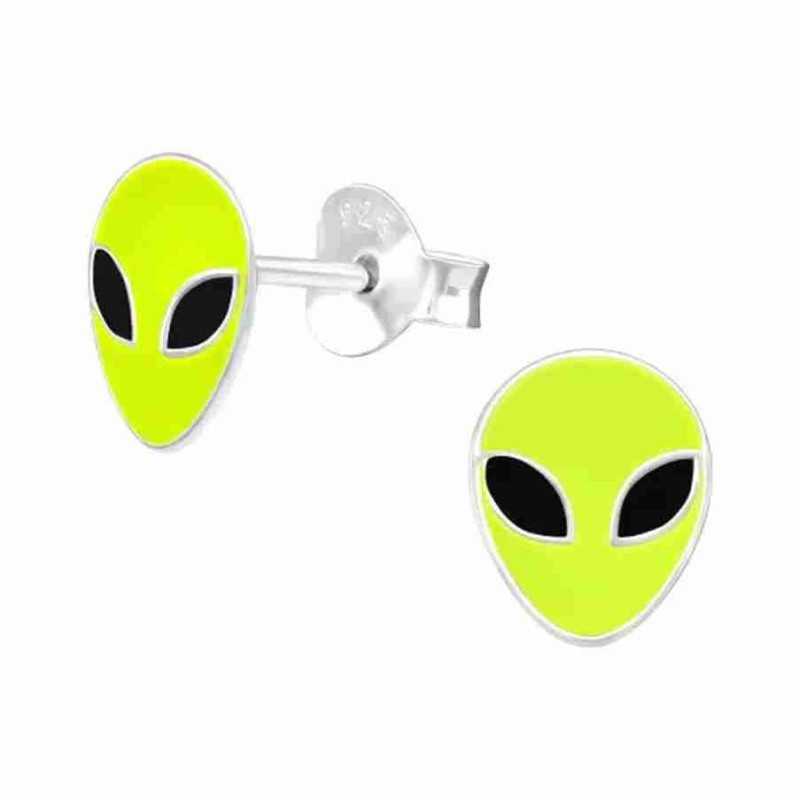 Boucle d'oreille alien en argent 925