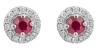 Mon-bijou - D1006 - Boucle d'oreille diamant et rubis sur or blanc 375