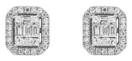 Mon-bijou - D1007 - Boucle d'oreille diamant en or blanc 375
