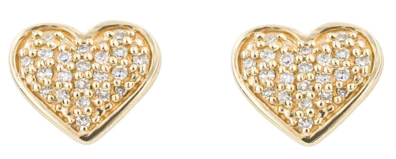 Mon-bijou - D1008 - Boucle d'oreille cœur diamant sur or 375