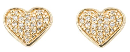 Mon-bijou - D1008 - Boucle d'oreille cœur diamant sur or 375