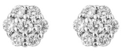 Mon-bijou - D1010 - Boucle d'oreille diamant sur Or blanc 375