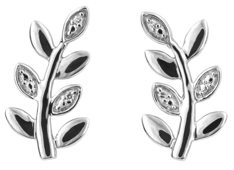 Mon-bijou - D1014 - Boucle d'oreille diamant sur or blanc 375